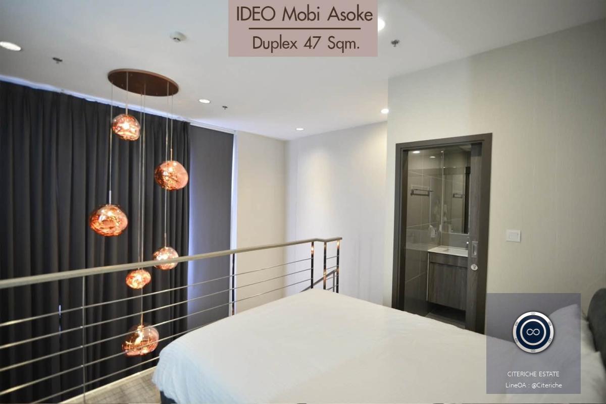 ดูเพล็กซ์ตกแต่งครบพร้อมอยู่ | Ideo Mobi Asoke | คอนโด 1 ห้องนอน